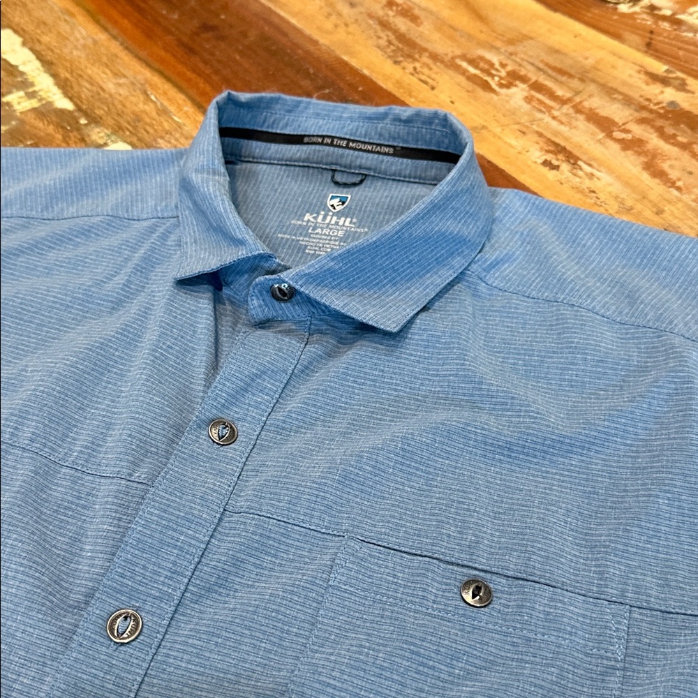 Kuhl Men's Casual Blue Button Down Shirt, L